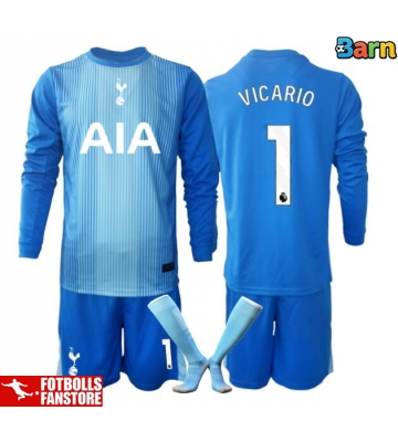 Tottenham Hotspur Guglielmo Vicario #1 Målvakt Bortatröja Barn 2025-26 Långärmad (+ Korta byxor)